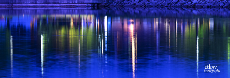 Blockhouse Island reflected lights