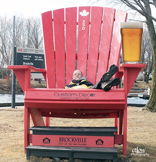 Charles in an oversized deck chair