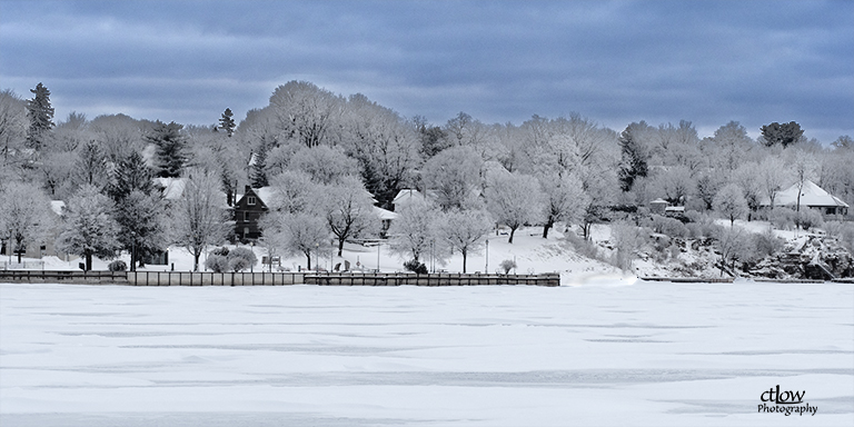 Brockville Waterfront Water Street frost trees