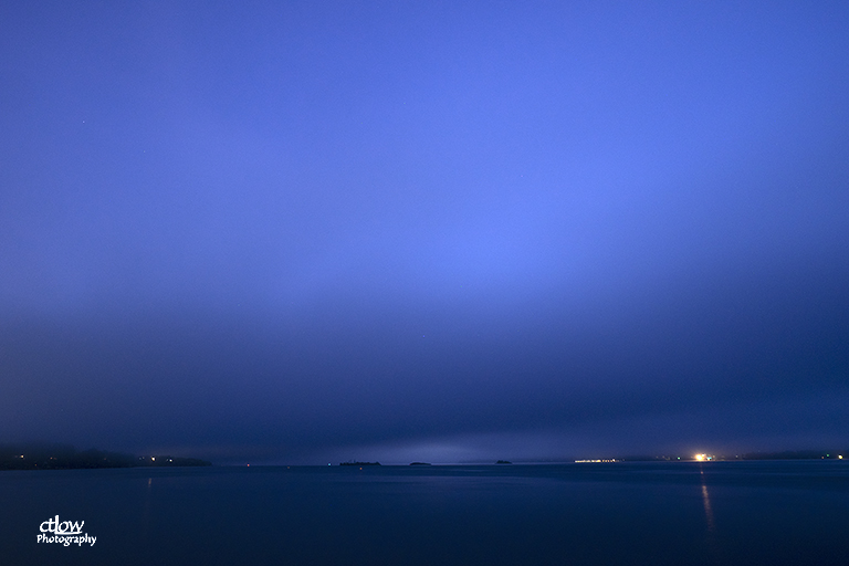 dawn river fog cloud blue