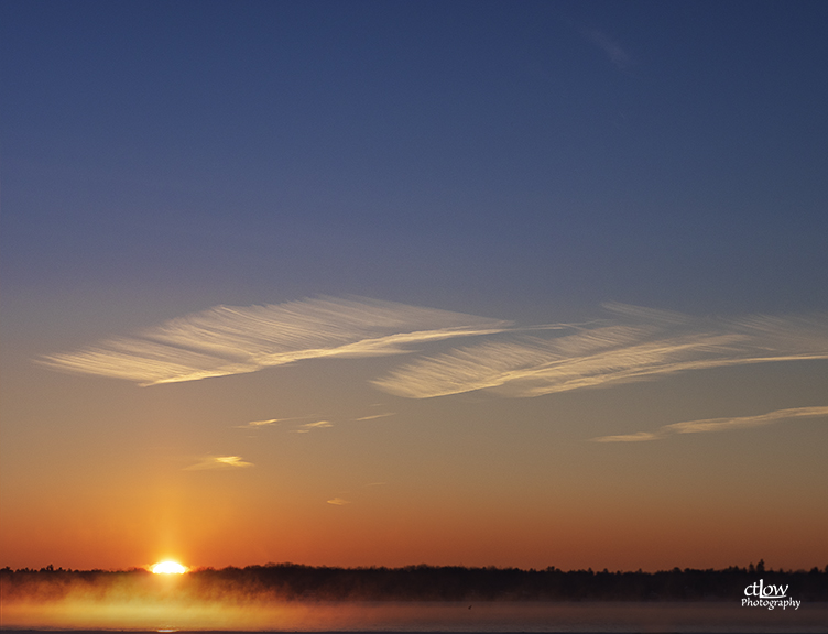 Foggy Cold River Sunrise