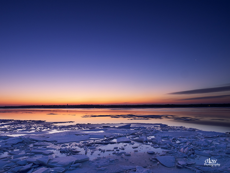 dawn river ice