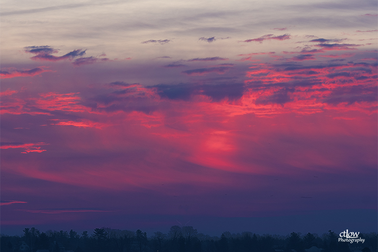 fiery red clouds dawn sky