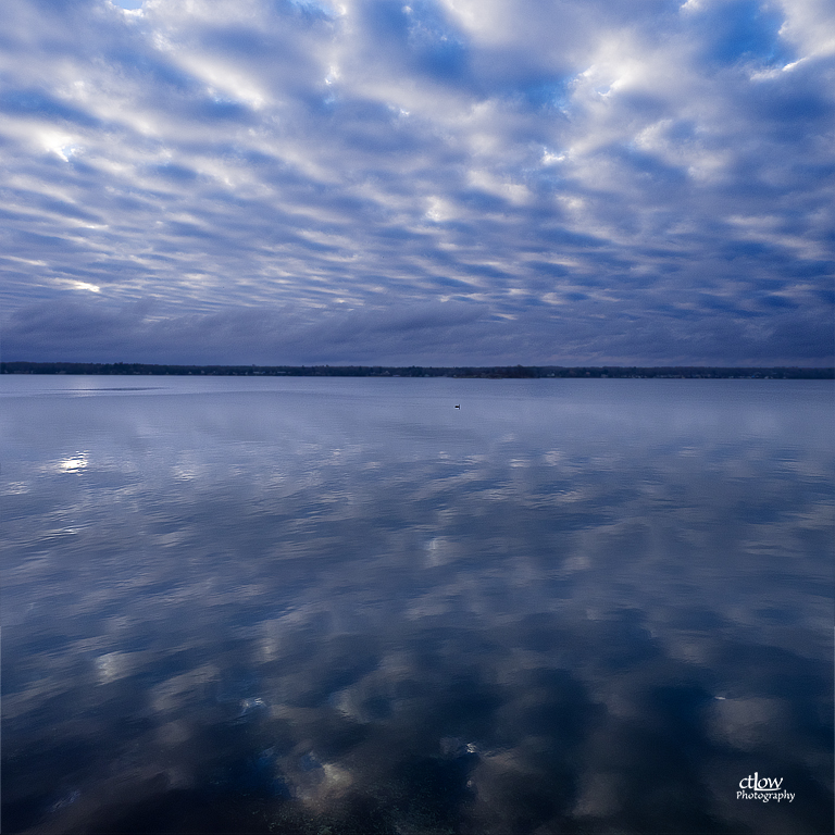 river clouds reflections dawn