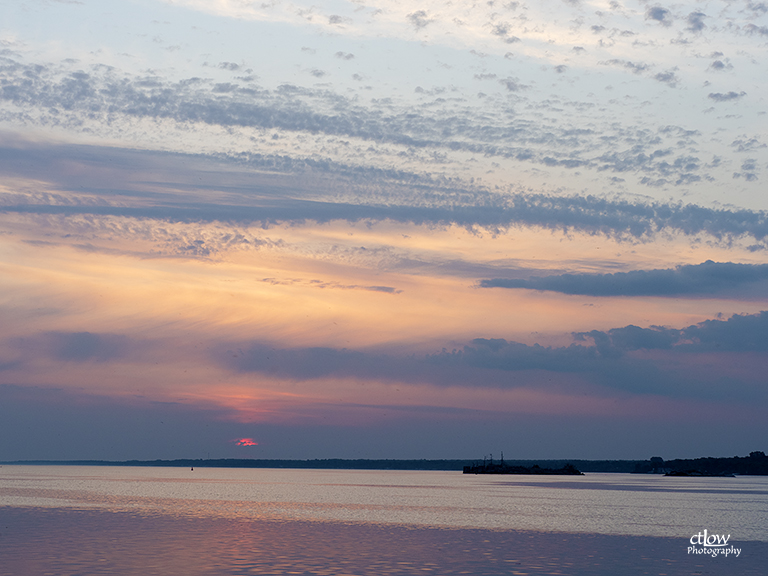 sunrise river cloud