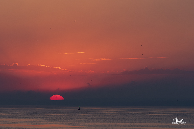 sunrise water sky cloud St. Lawrence River