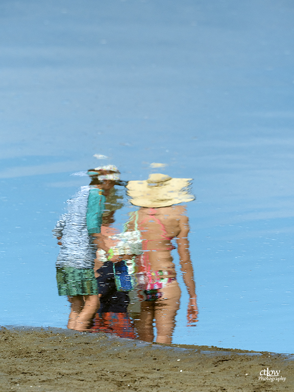 Family Beach Walkers Reflection