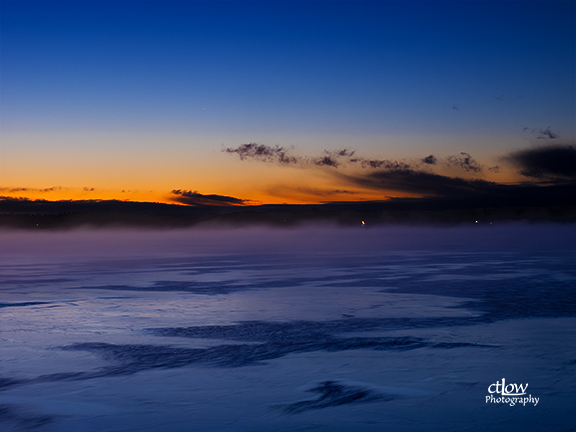 dawn St. Lawrence River clouds sky water