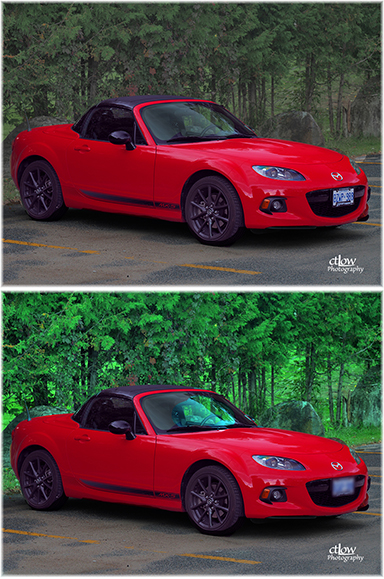 MX5 before and after photographic editing